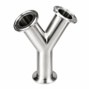 Quick-Install Y-Shaped Three-Way Connector | Stainless Steel Sanitary Pipe Fitting