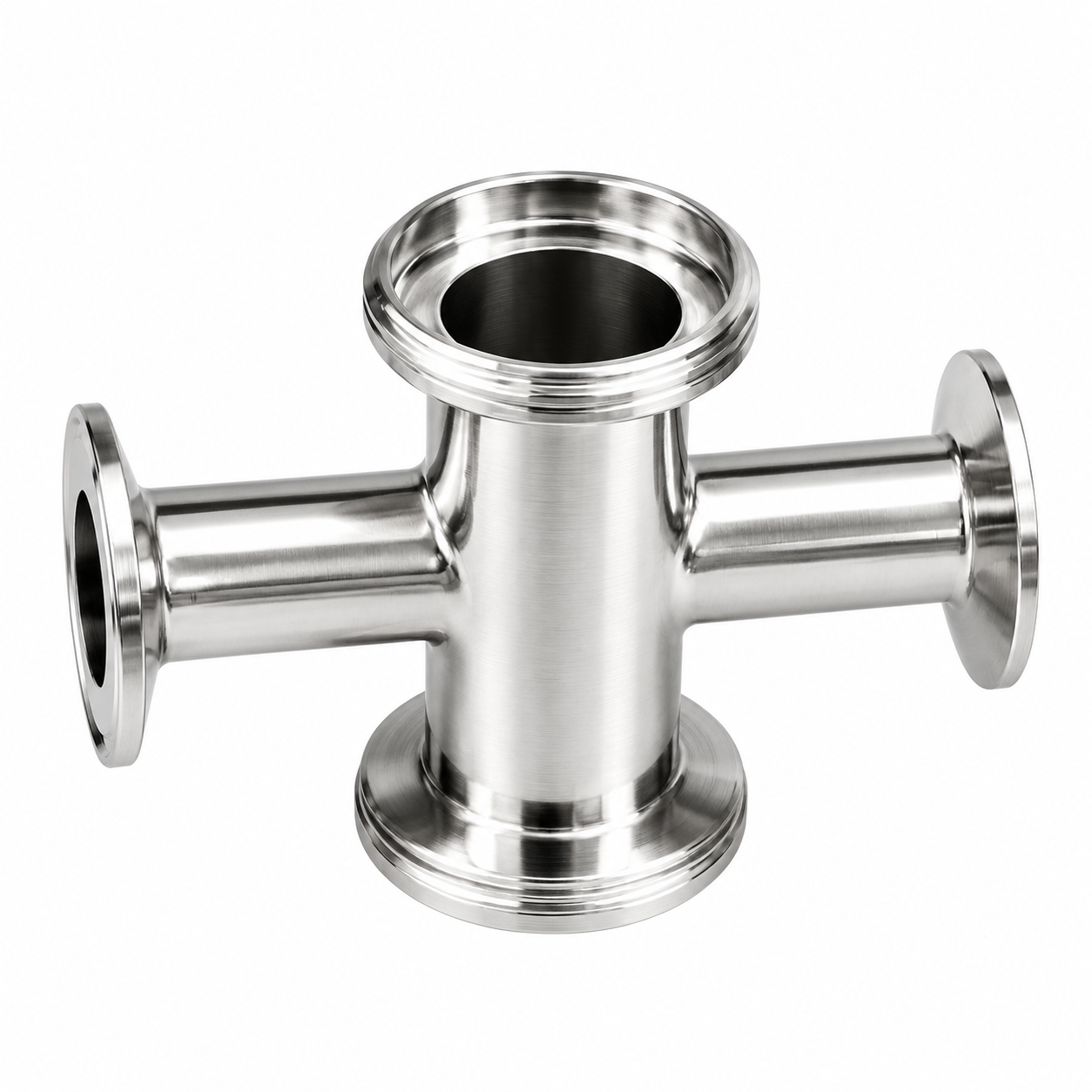 Quick-Assembled Four-Way Connector | Stainless Steel Sanitary Pipe Fitting