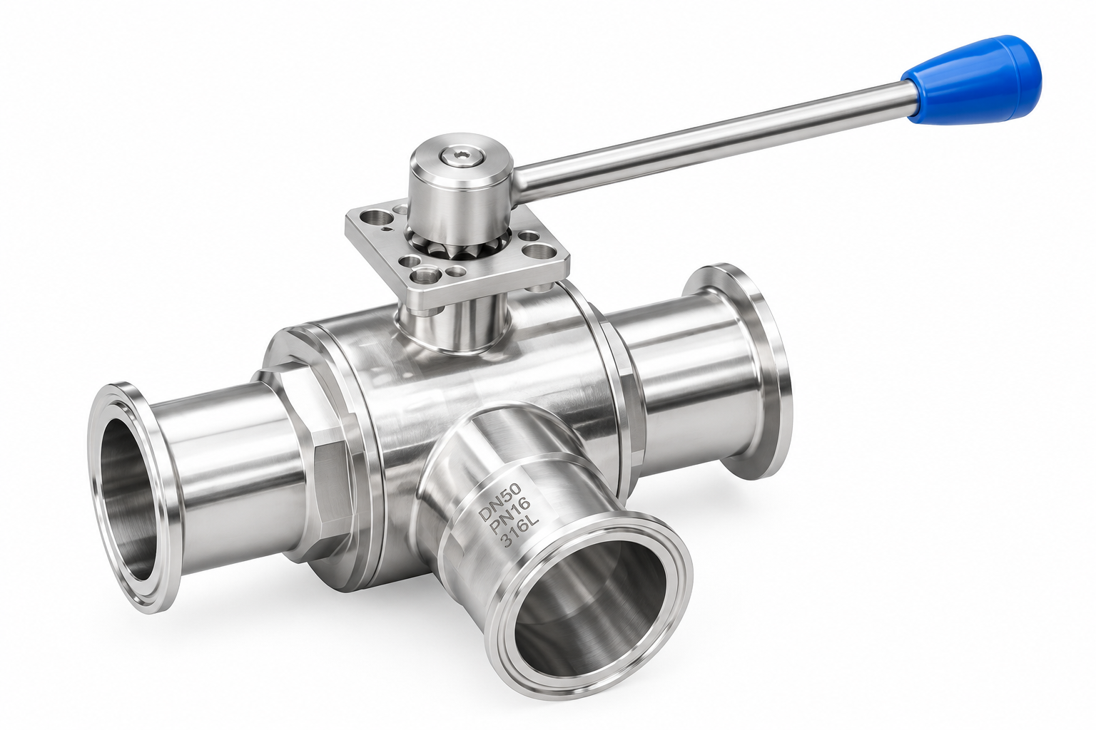 Three-Way Quick Installation Ball Valve | Stainless Steel Sanitary Valve