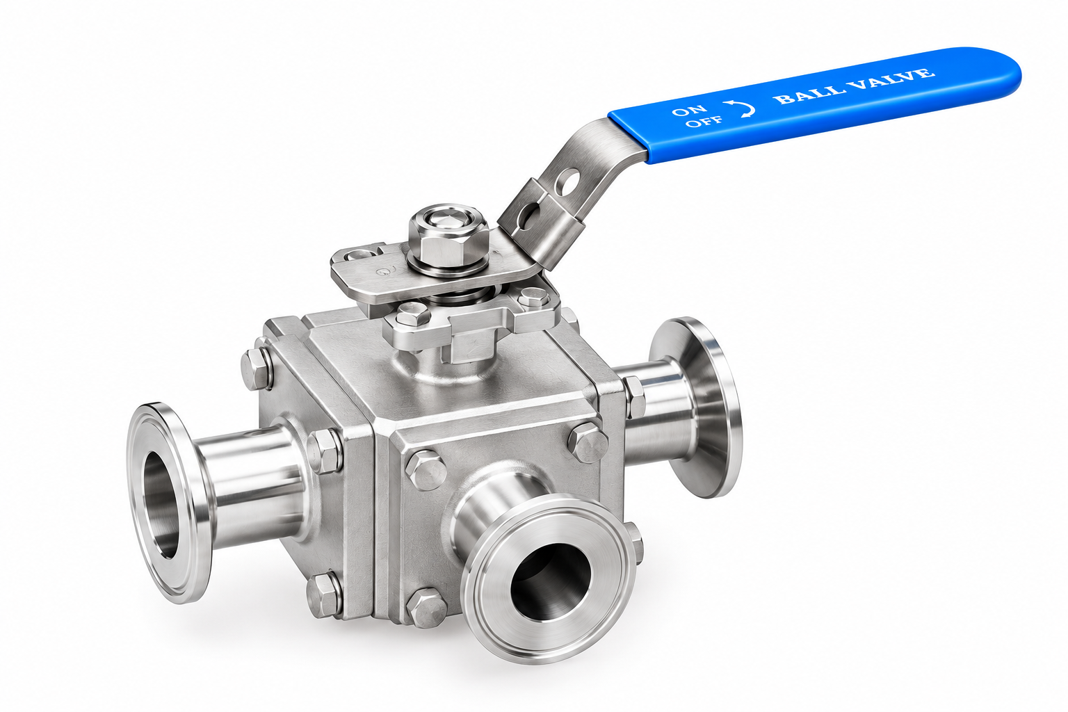 Three-Way Quick Installation Ball Valve | Stainless Steel Sanitary Valve