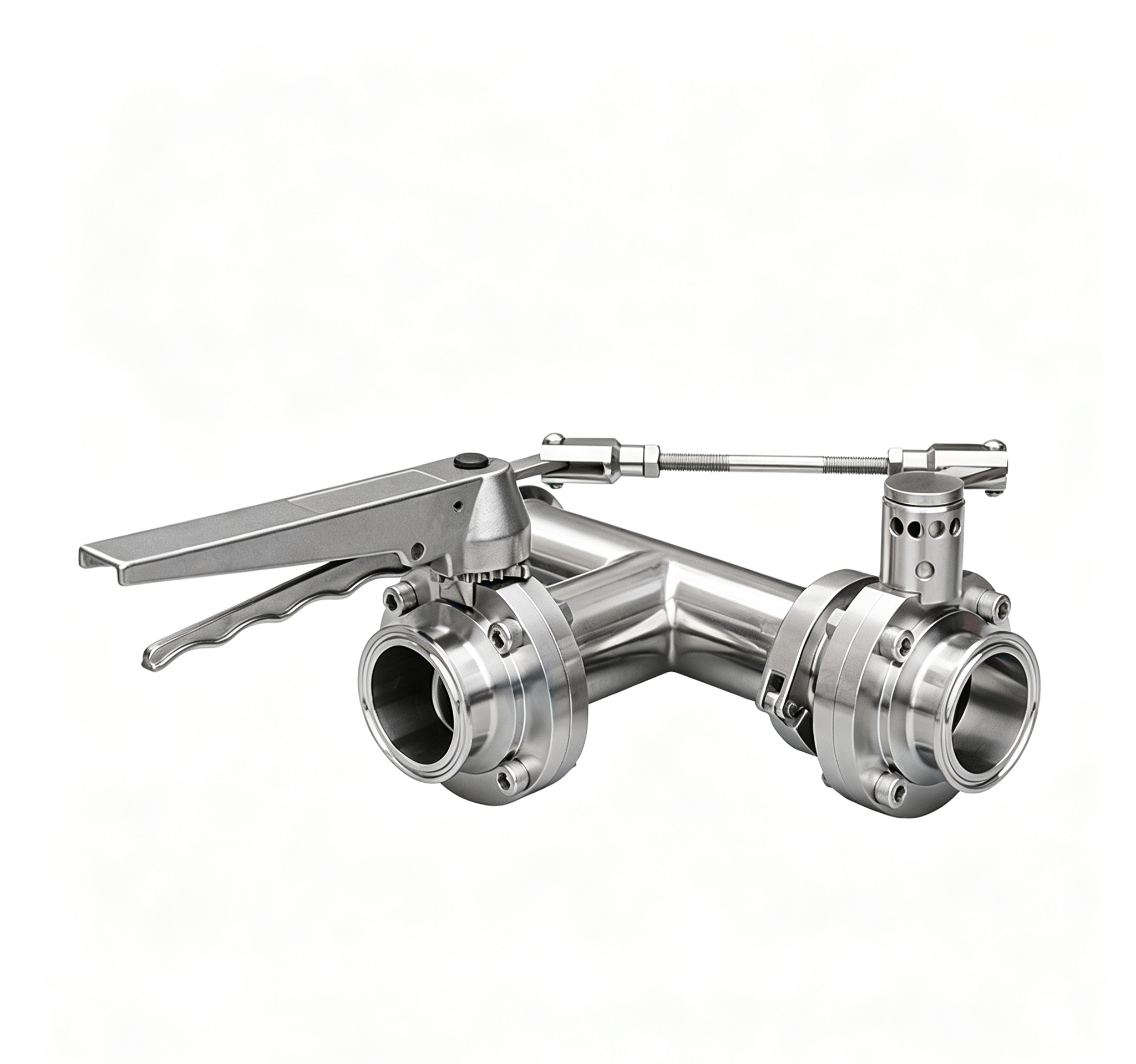 Three-Way Linkage Butterfly Valve | Stainless Steel Sanitary Valve